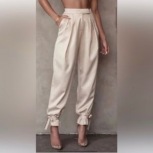 JLUXELABEL Camille Woven Pants/ Trousers w/ ankle ties